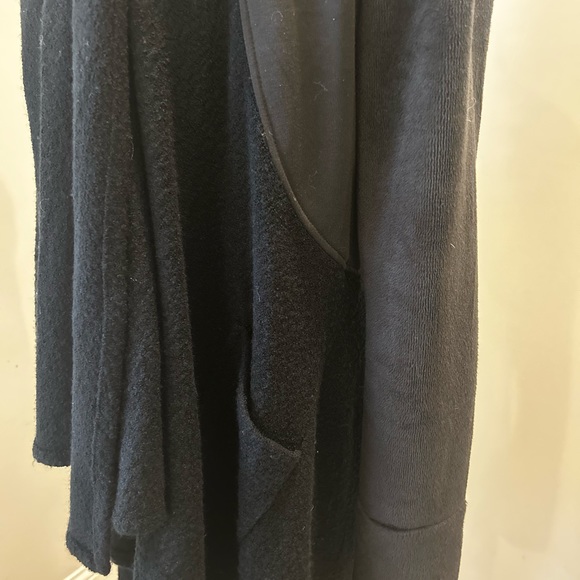 VENUS Long Sleeve Cardigan Duster with Faux Suede Sleeves, Shoulder and Back - Picture 4 of 5